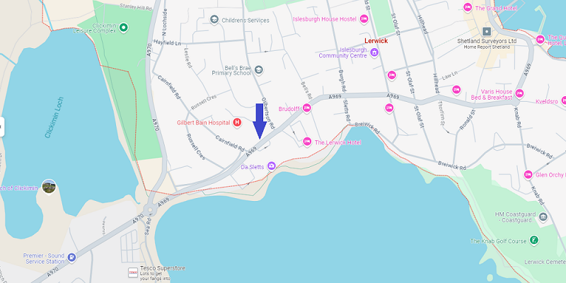 Lerwick Health Centre map